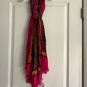 Vibrant Pink and Green Scarf